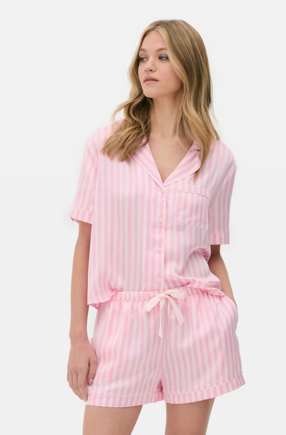 Striped Satin Boyfriend Short