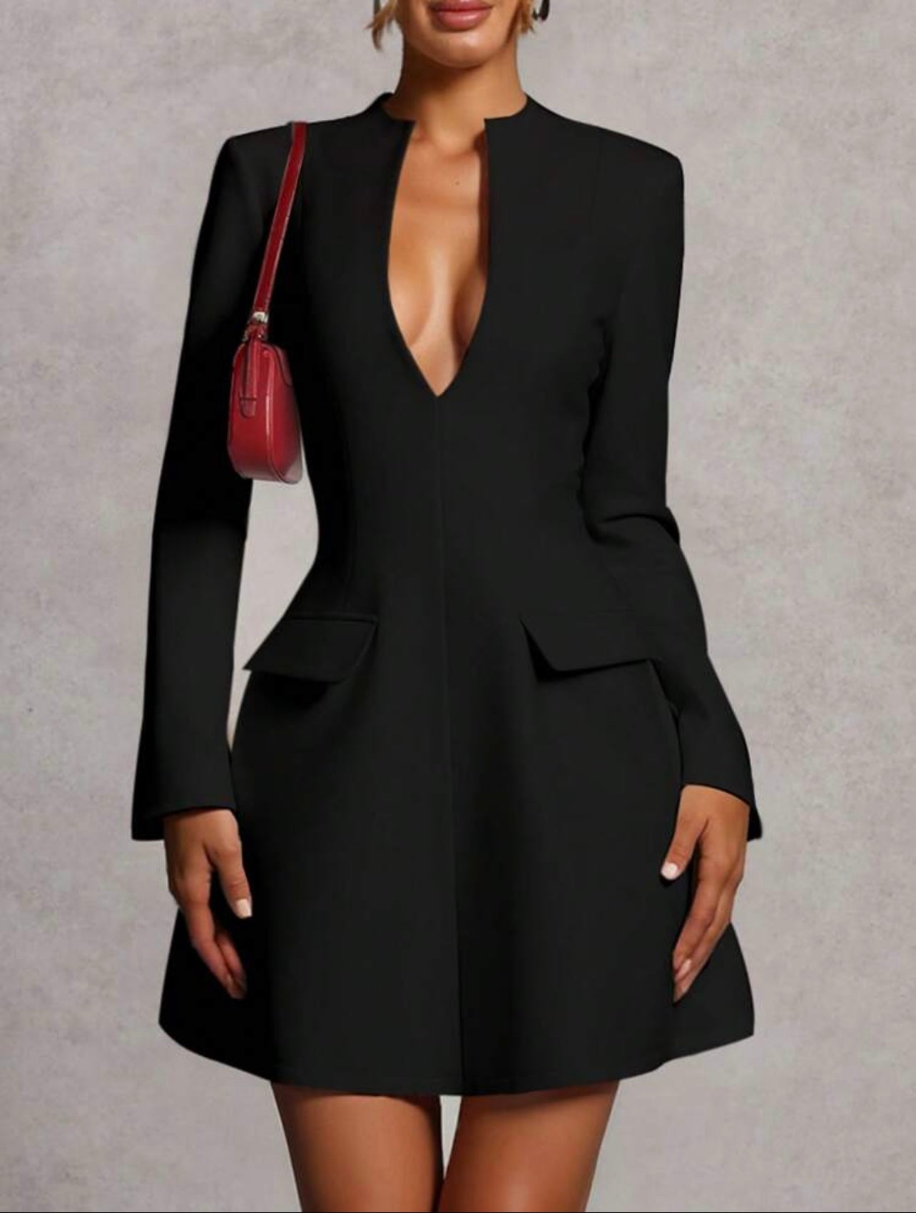 Shein Mini Long Sleeve Hollow-out Dress