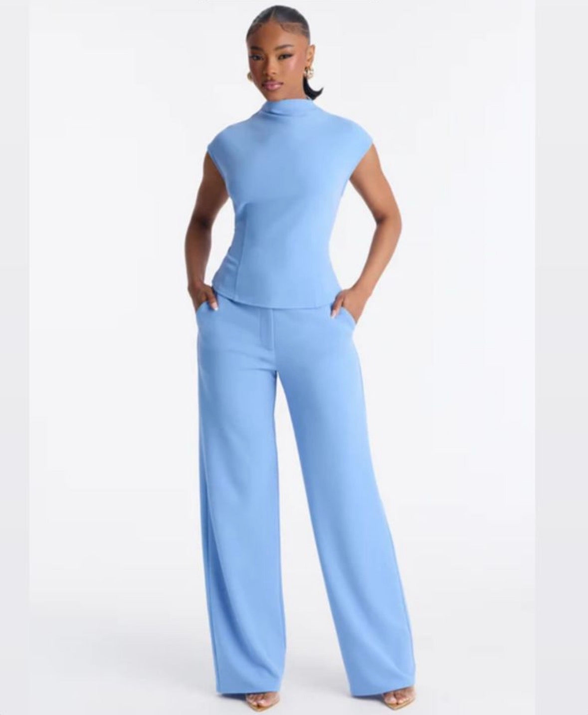 Fashionova melanie high neck trouser pant set