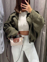 Suede bomber jacket