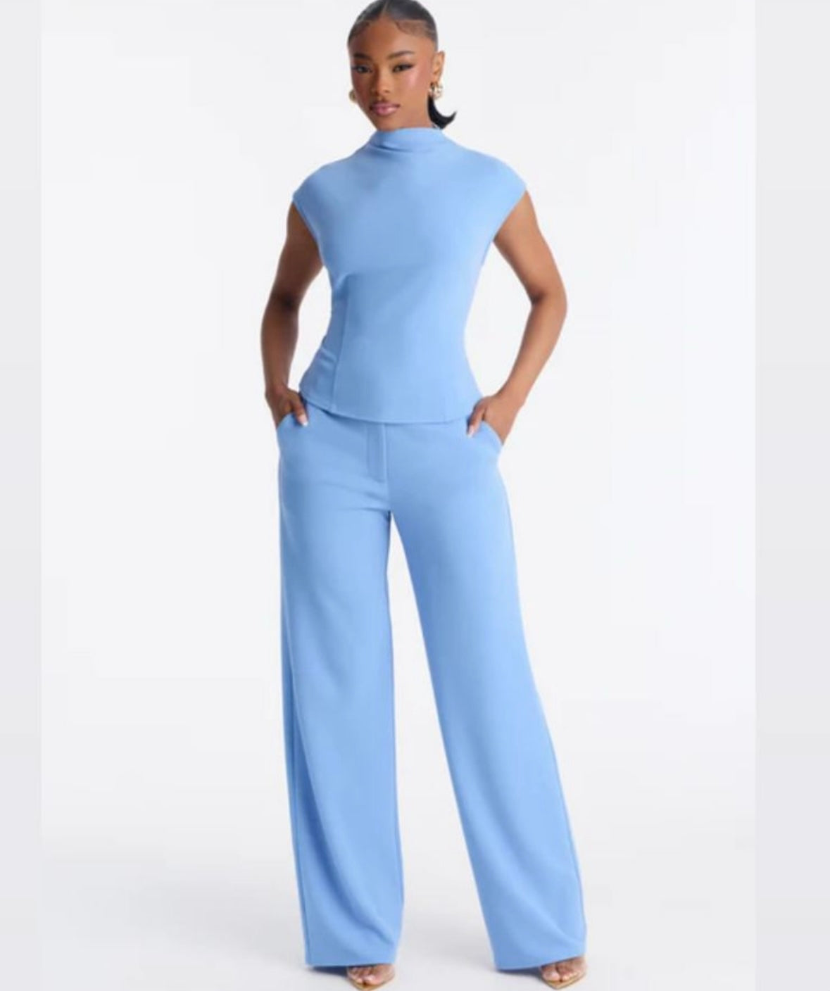 Fashionova melanie high neck trouser pants set