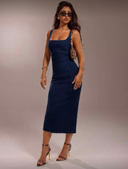 SHEIN Dark Blue Denim dress