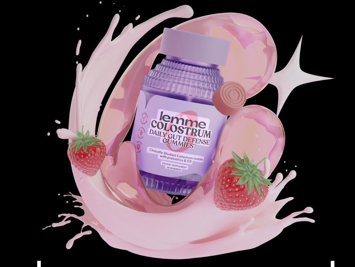 Lemme Colostrum: Supercharge your gut health, boost immunity, and revitalize your hair and skin with our Core Colostrum Gummies. Colostrum is the first milk produced by mammals in nature, packed with vital nutrients for optimal health.
