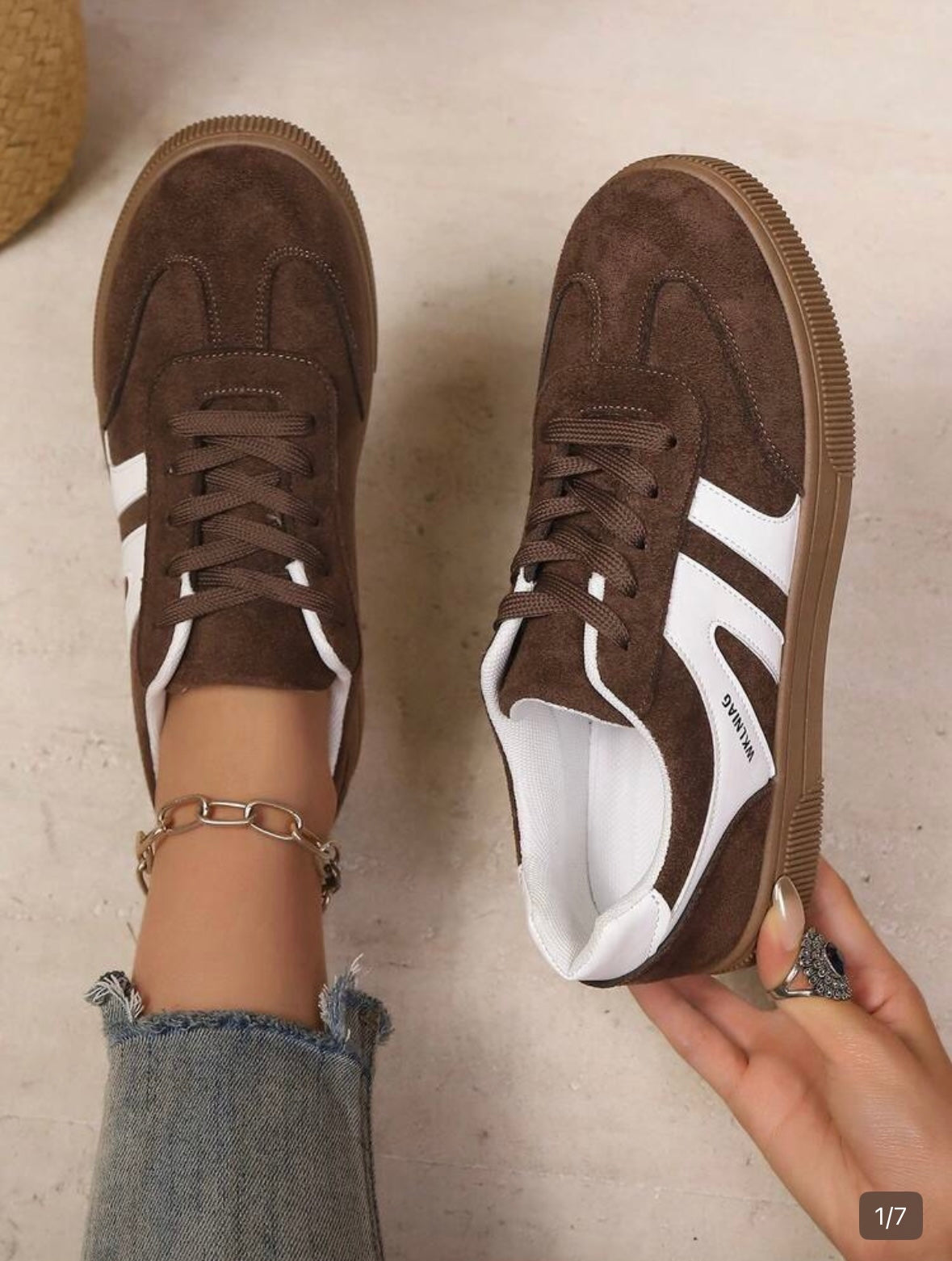 Women's New Flat Lace-Up Faux Suede Casual Shoes