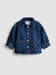 Polka dot denim jacket