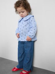 Bow blouse and wide leg trouser set