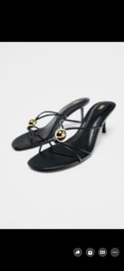 Zara heels with metallic detail