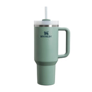 Stanley Quencher H2.0 FlowState Tumbler in a sage green color.