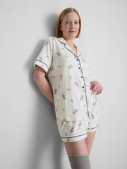 Primark ivory dog print shorty pyjamas featuring a cockapoo pattern.