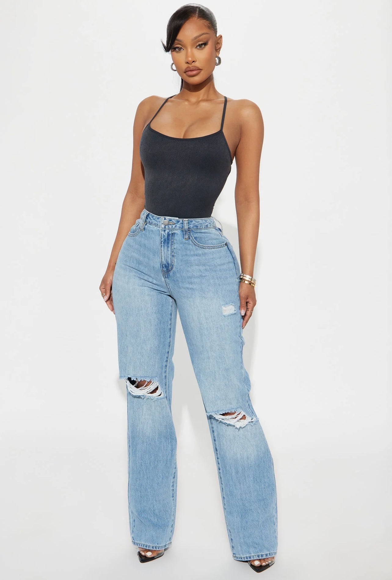 Fashionnova high rise straight leg jeans