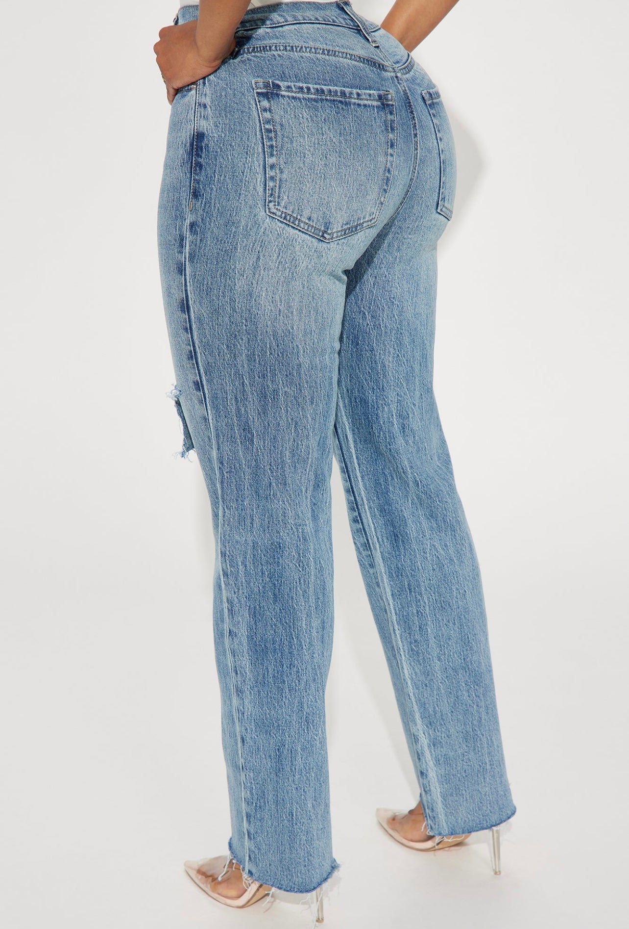 Fashionova catching your eyes stretch straight leg jeans
