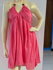Primark coral dress with a ruched bodice