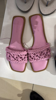 Primark pink woven slide sandals