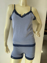 Primark blue and white striped camisole and short Pyjama