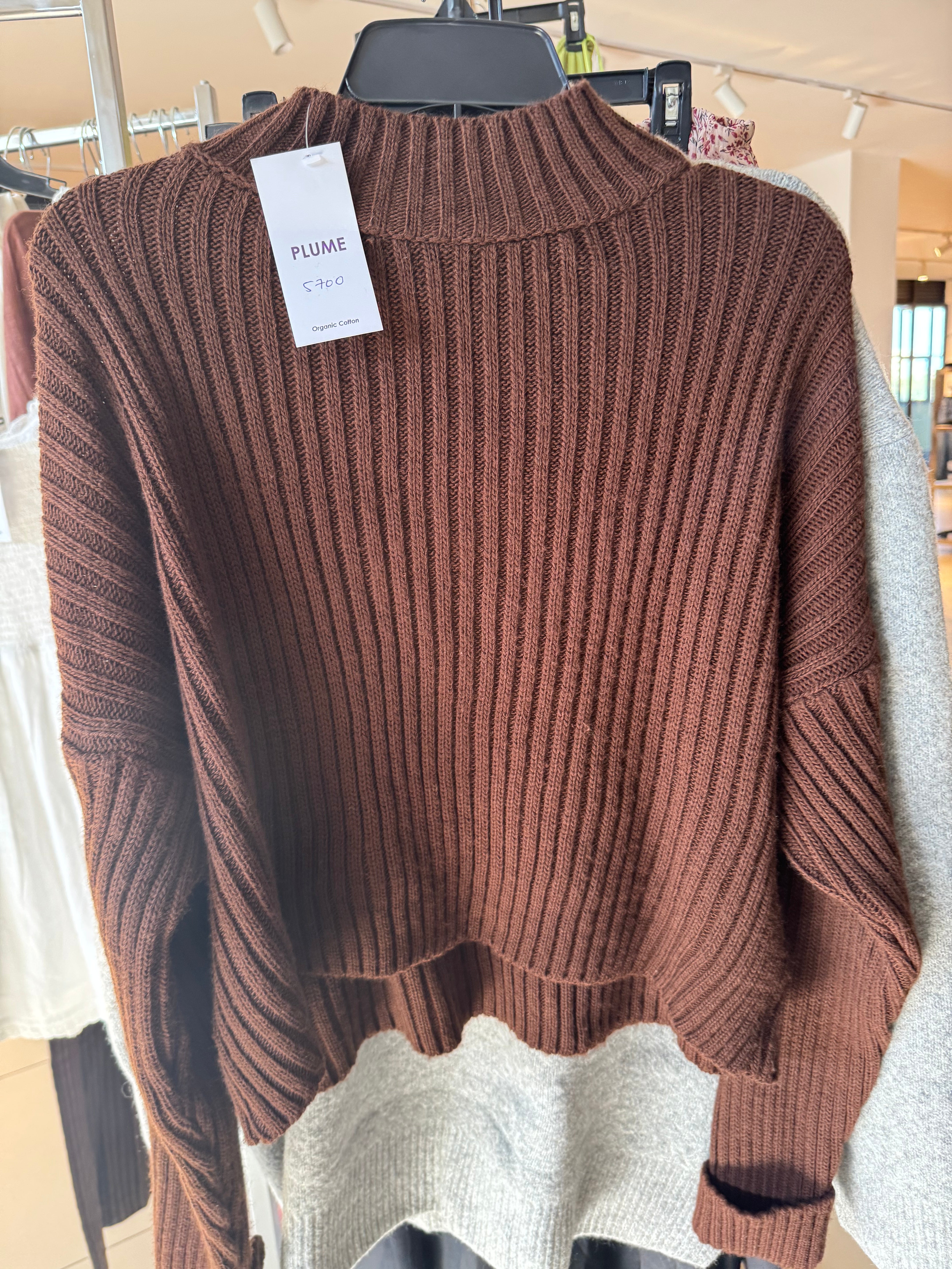 Brown ribbed sweater
