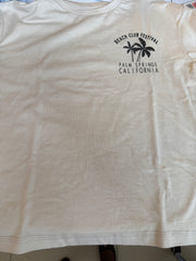 Primark cares t-shirt with a beach club festival palm spring California graphic