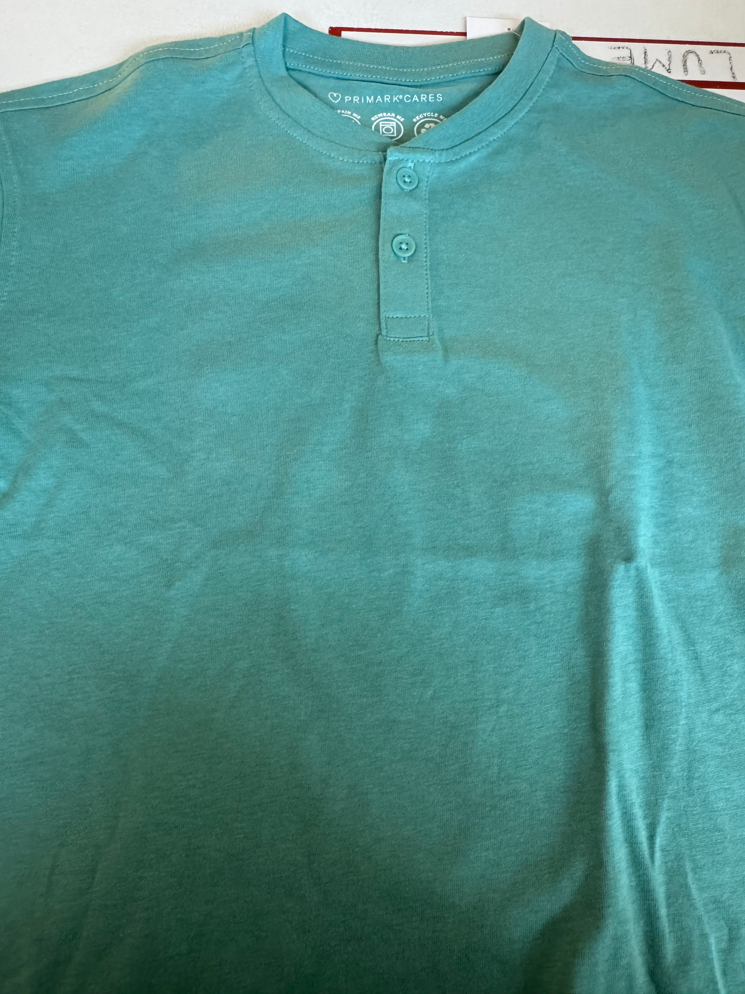 Primark cares short sleeved Henley t shirt