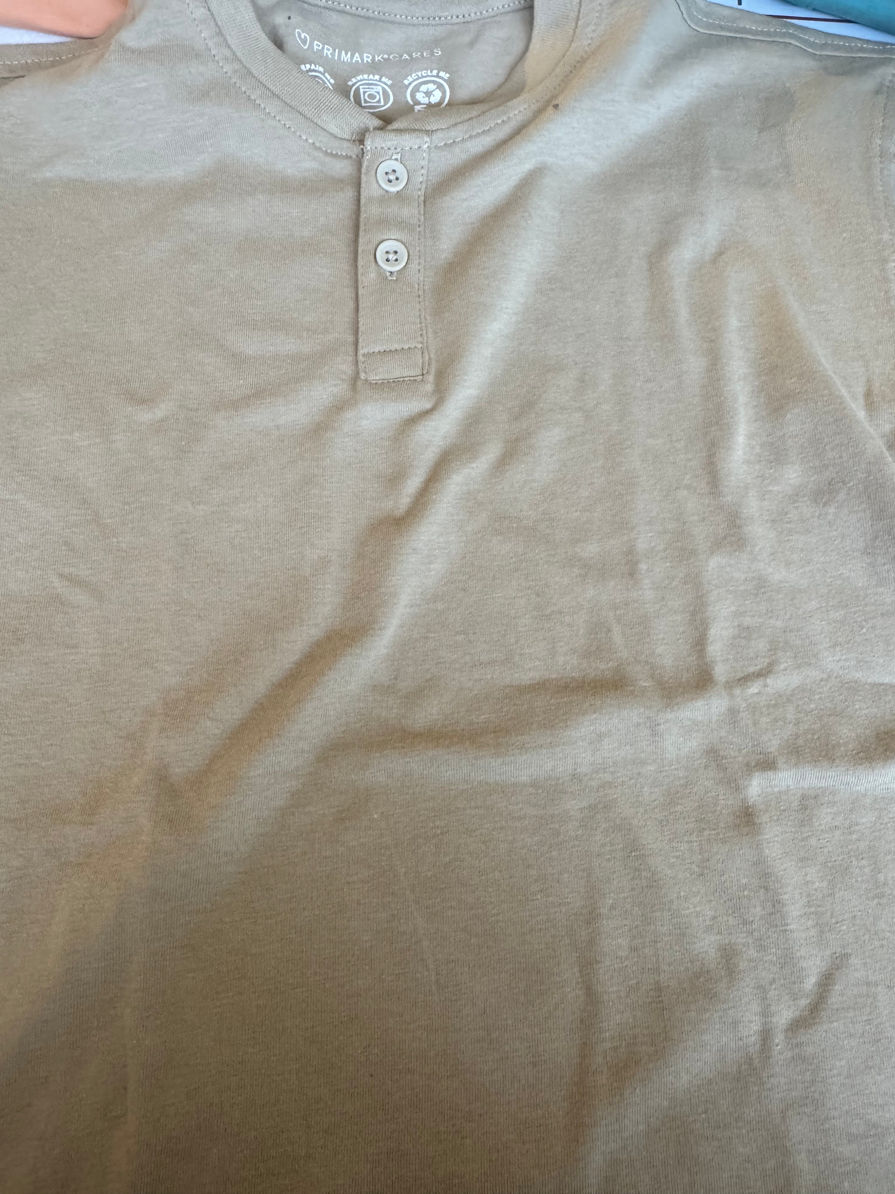 Primark cares short sleeved Henley t shirt