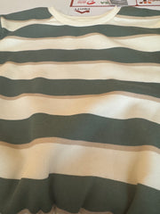 Primark striped crew neck sweatshirt in green,beige and cream colors