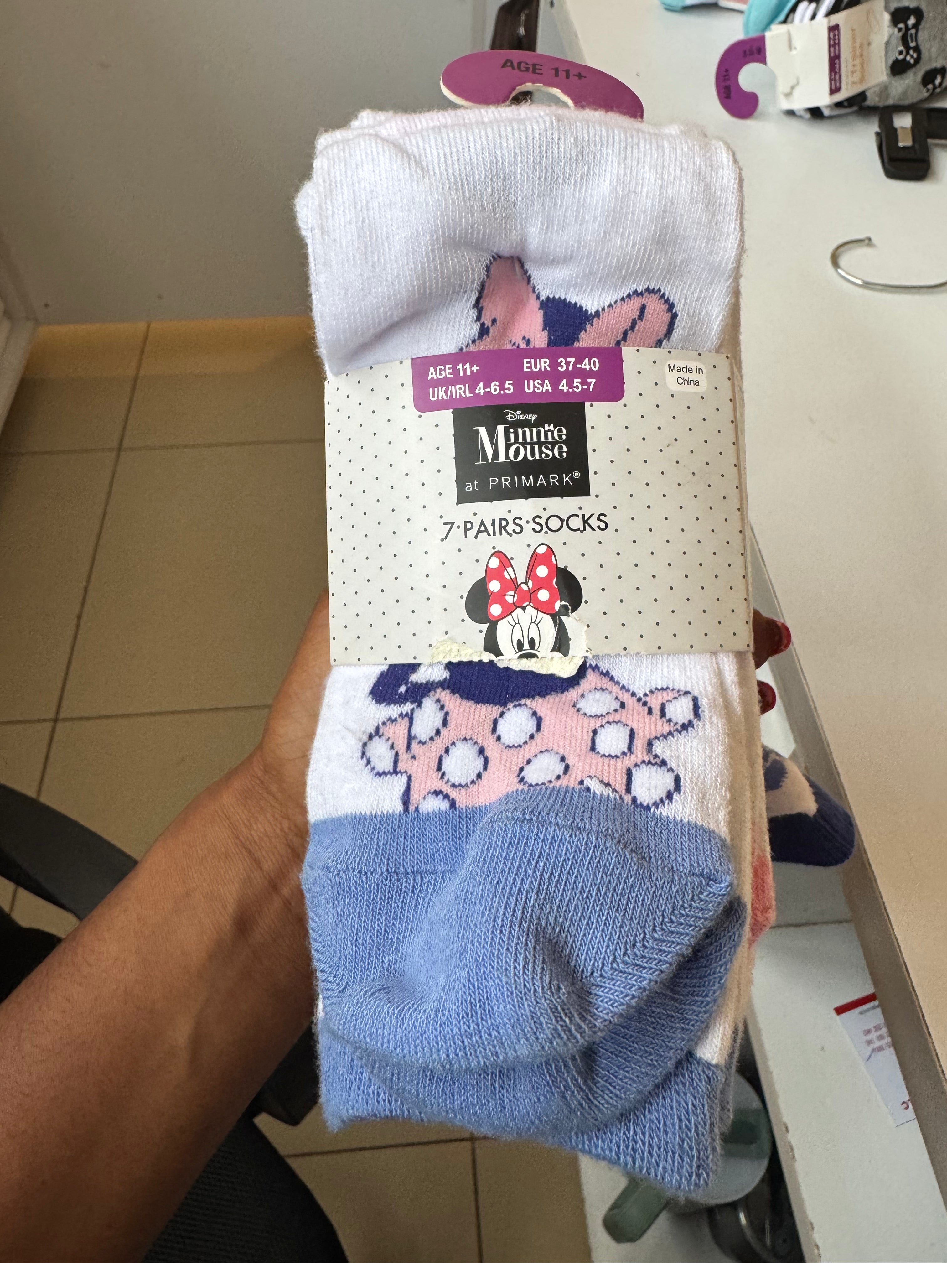 Primark Disney Minnie Mouse 7 pair socks