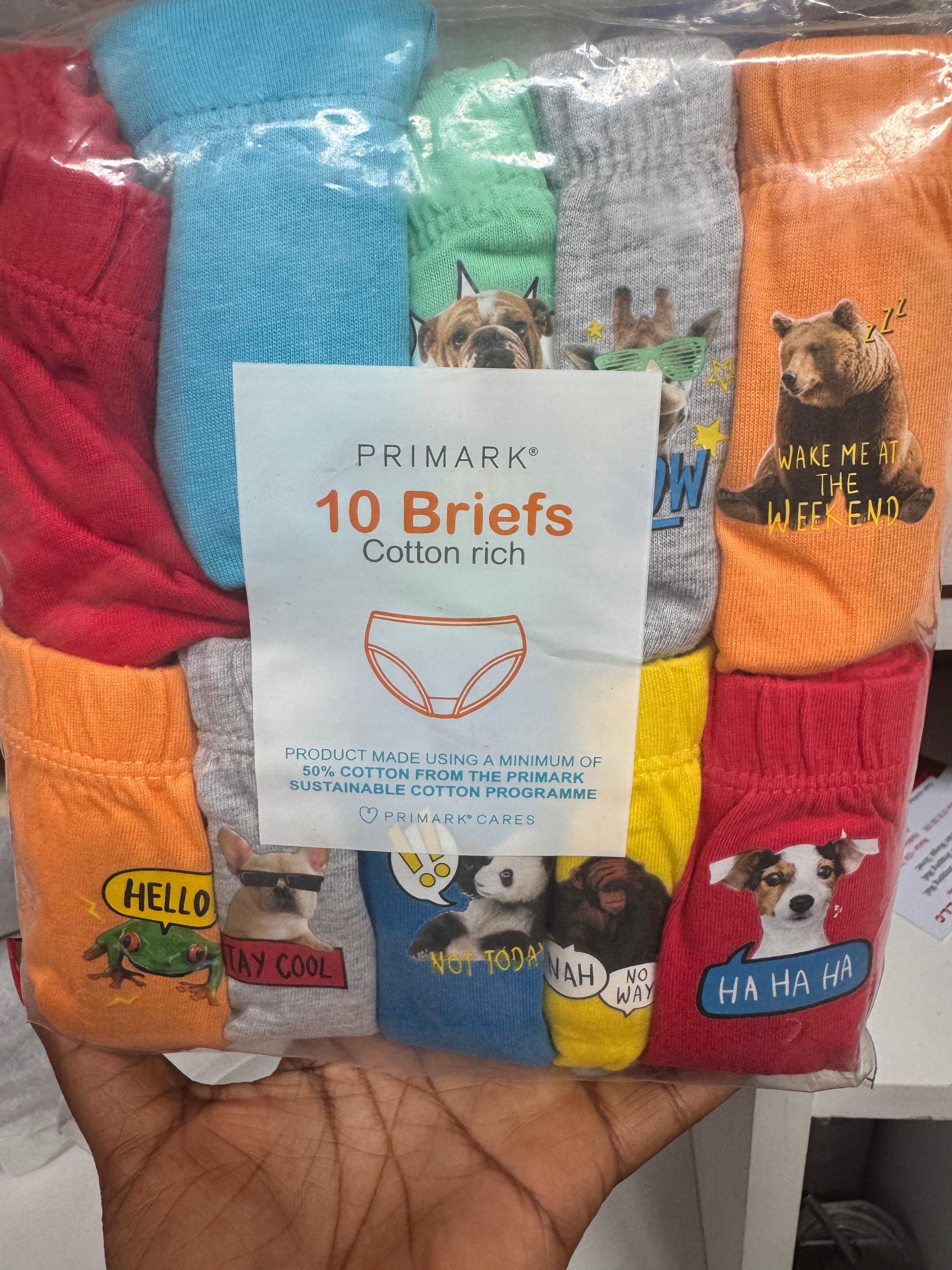 Primark 10 briefs for boys