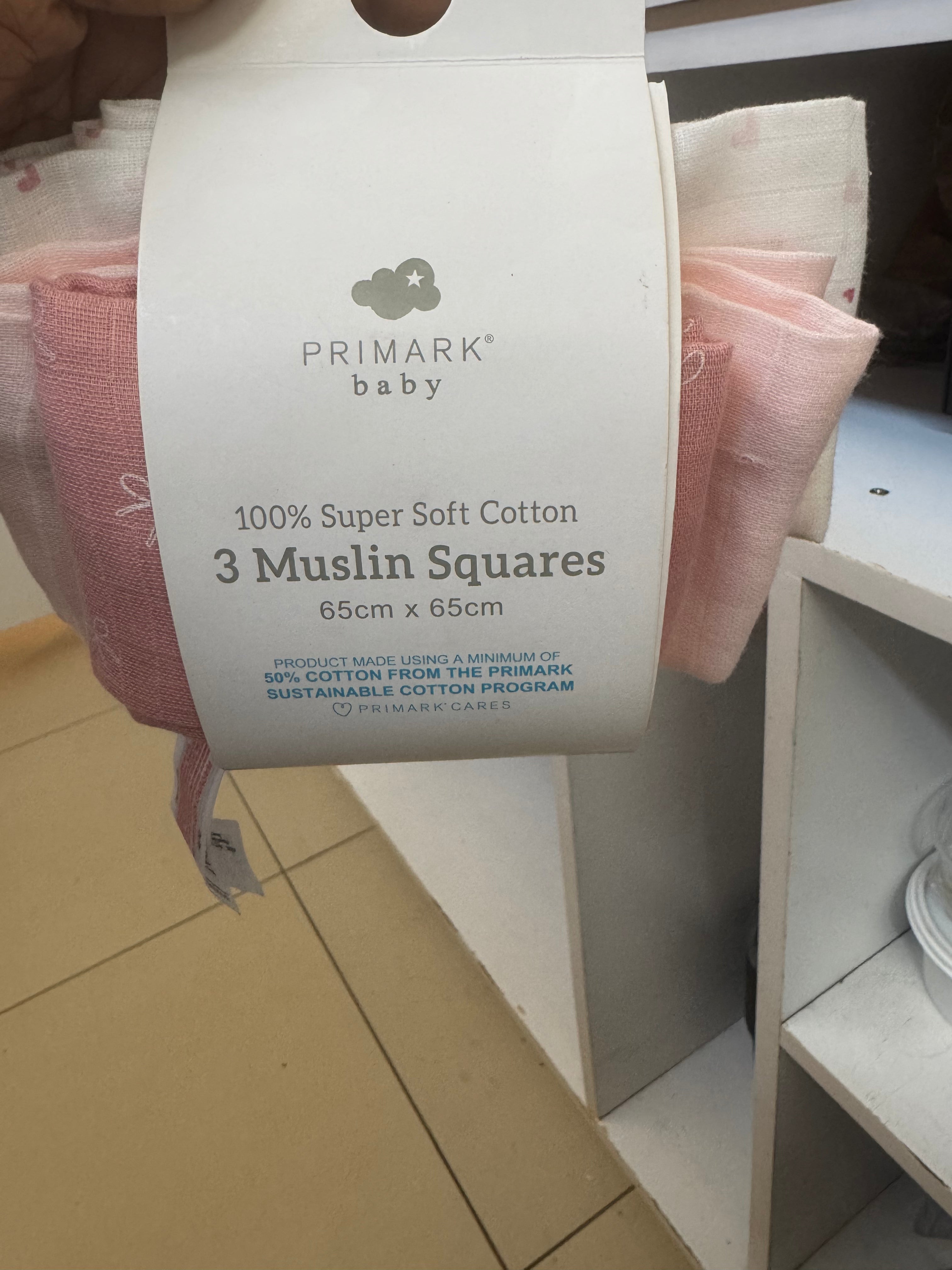 Primark baby 3 muslin squares