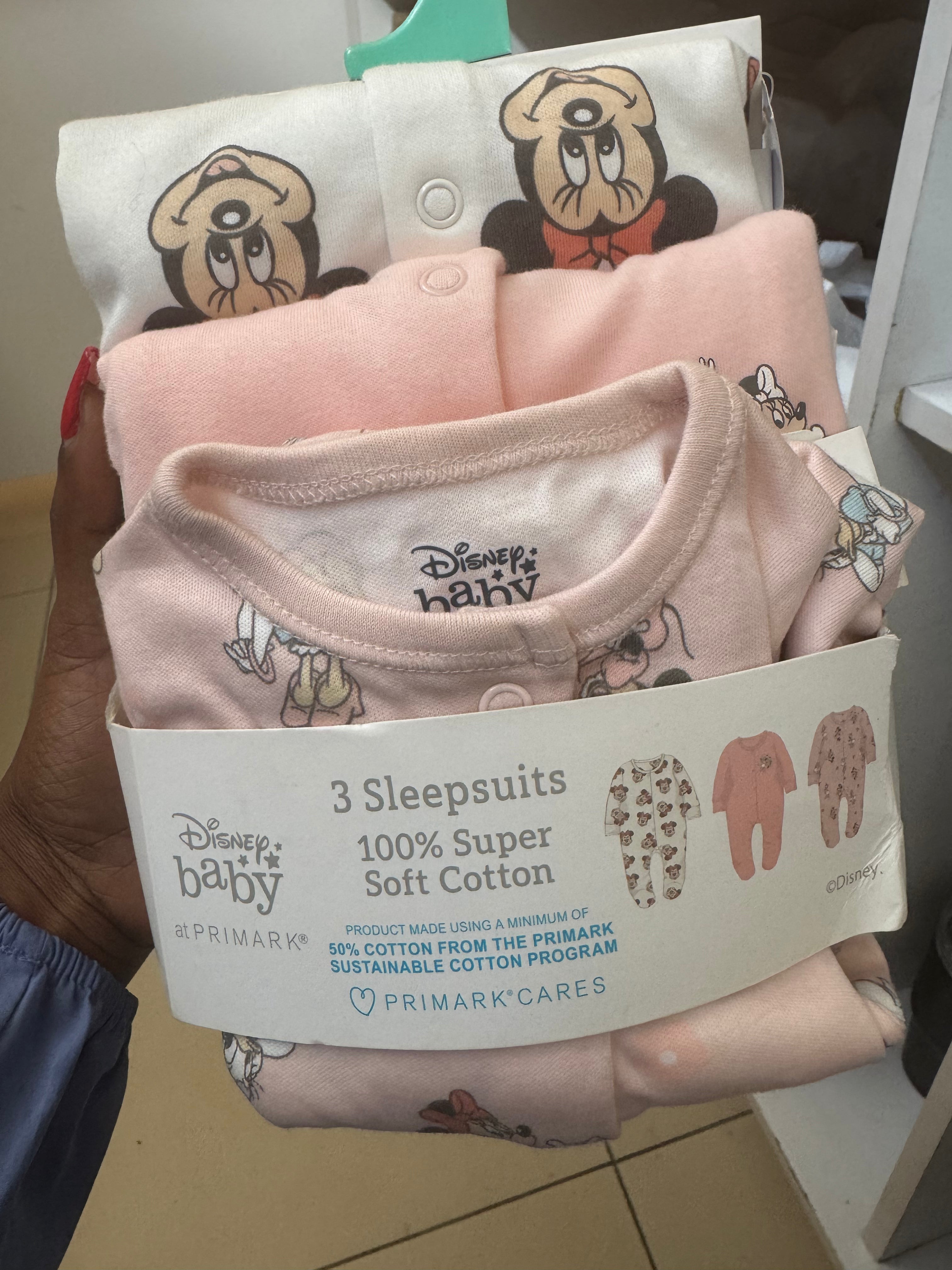 Disney baby at Primark 3 sleepsuits