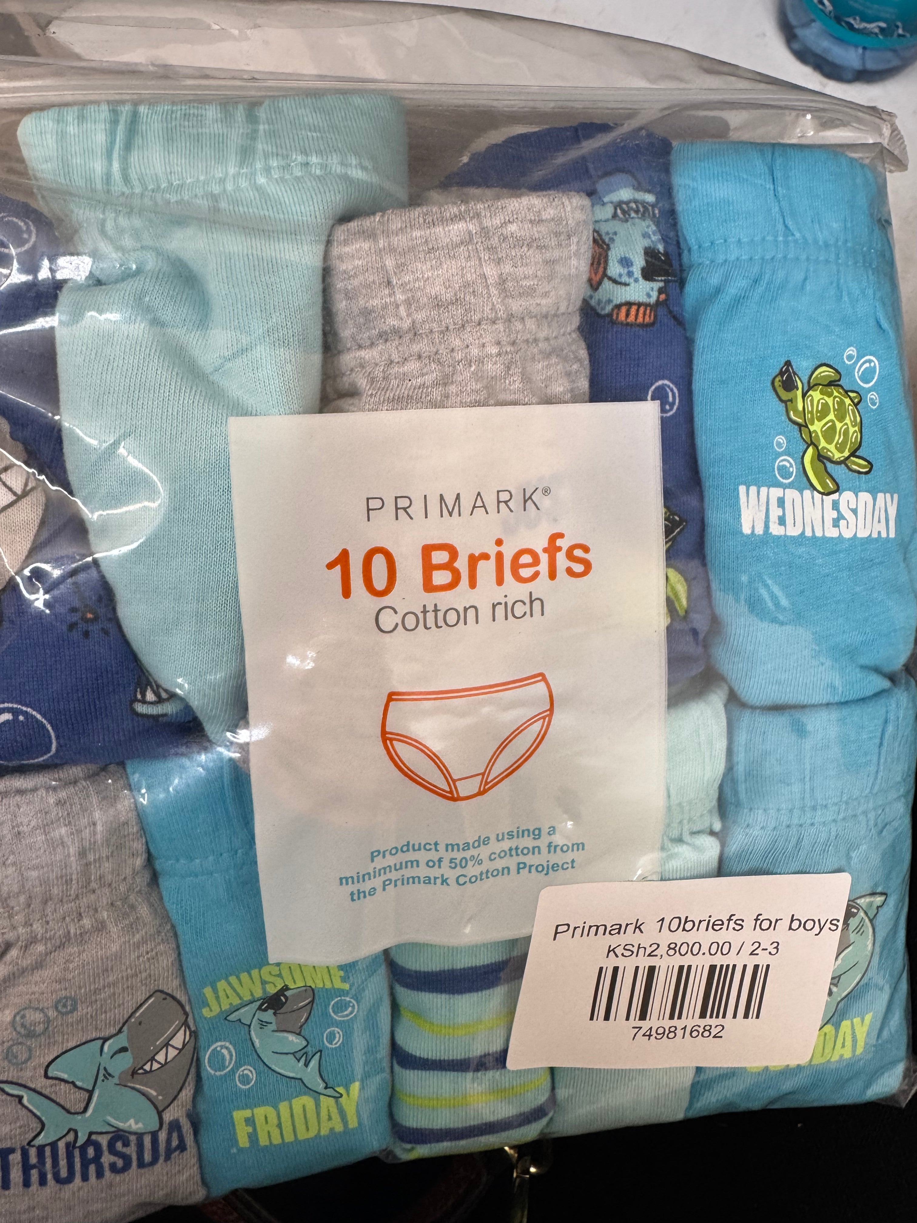 Primark 10 briefs with a whale design