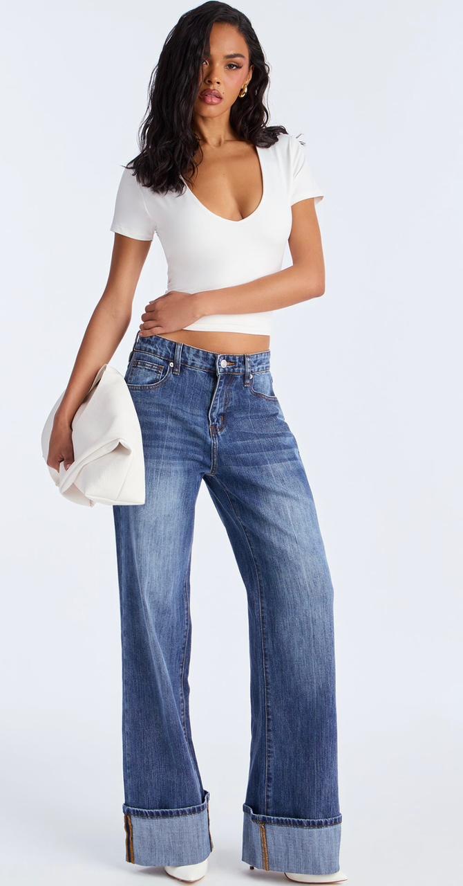 Fashionnova it’s clear to see tinted straight leg jeans