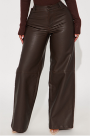 Fashionnova faux leather wide leg jeans