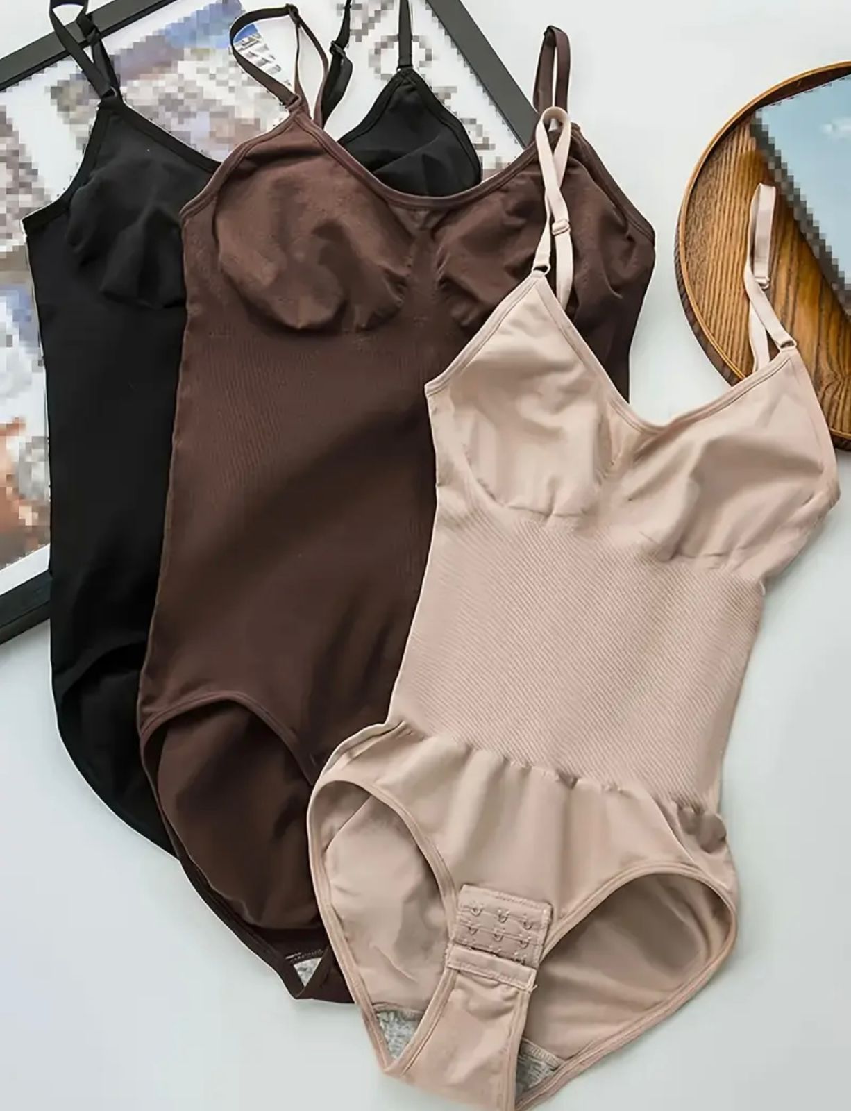 TEMU Set of 3 seamless high-Elasticity women’s bodysuits