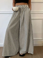 TEMU Women’s casual wide leg striped pants