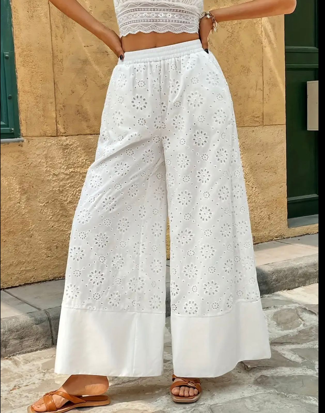 TEMU women’s casual lace wide leg pants