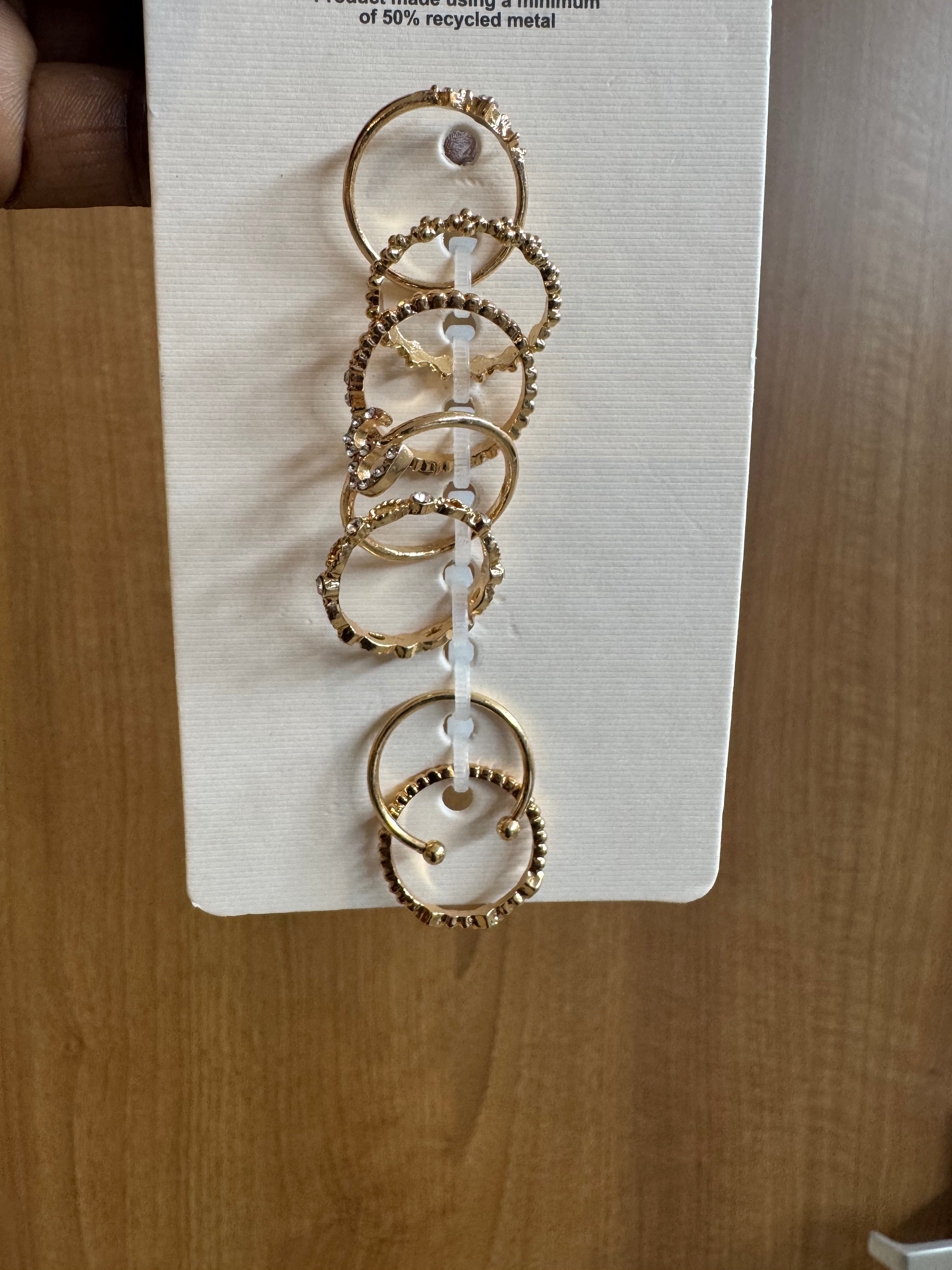 Primark 8pack gold-toned rings