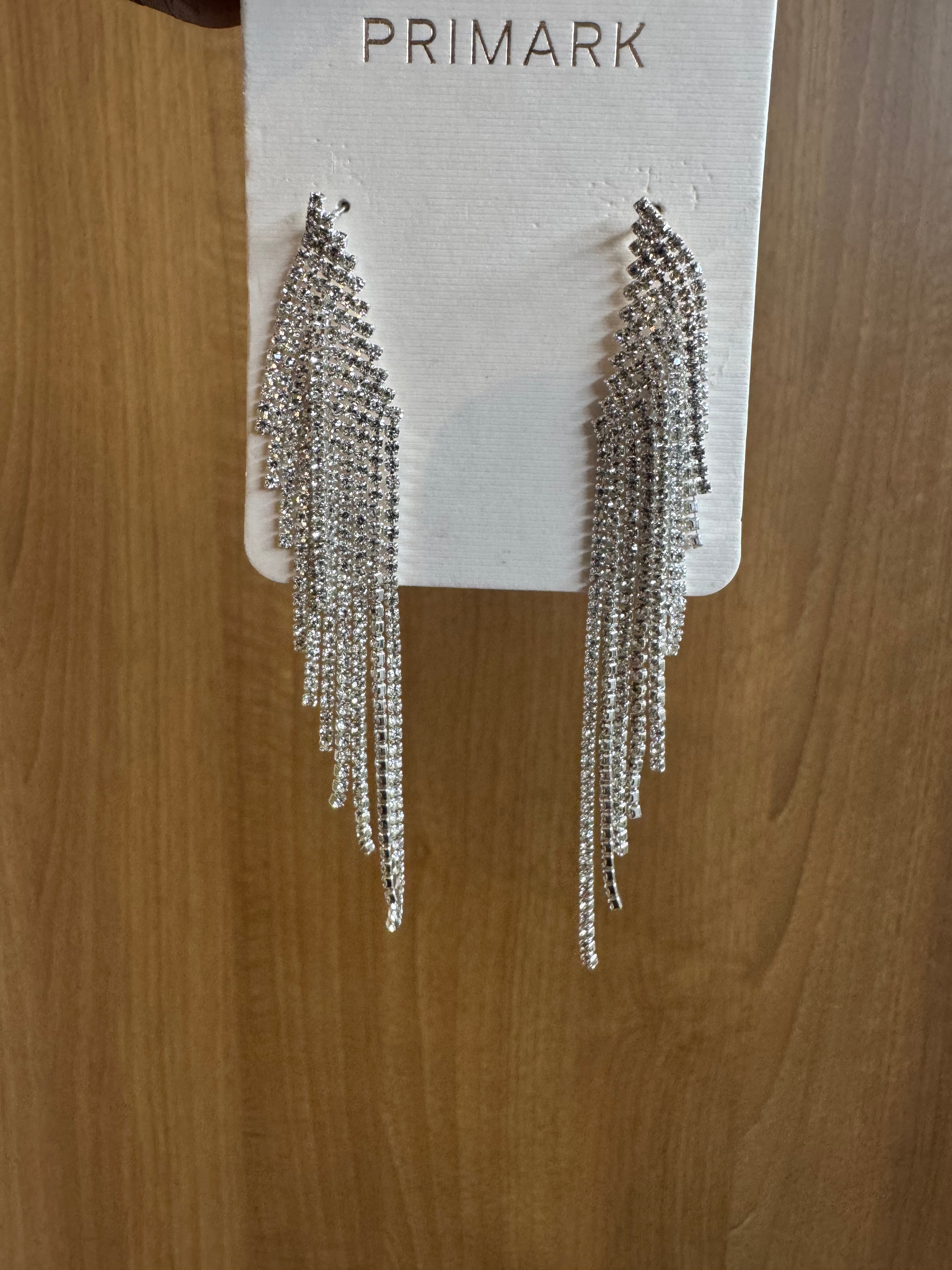 Primark rhinestone tassel earrings