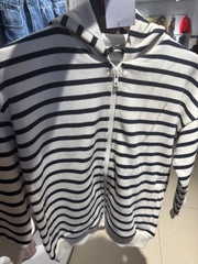 Stripe Zip Through Hoodie Next