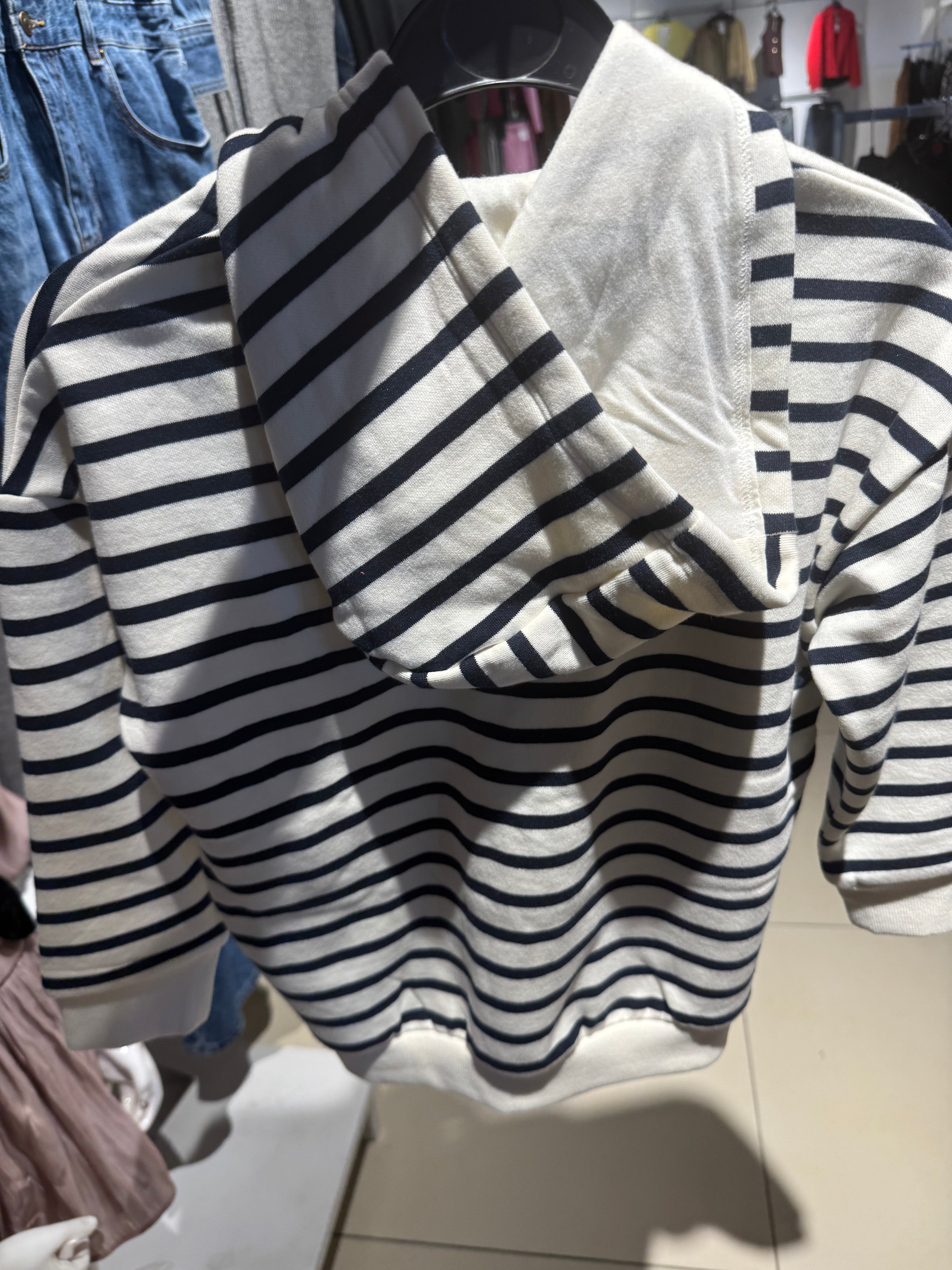 Stripe Zip Through Hoodie Next