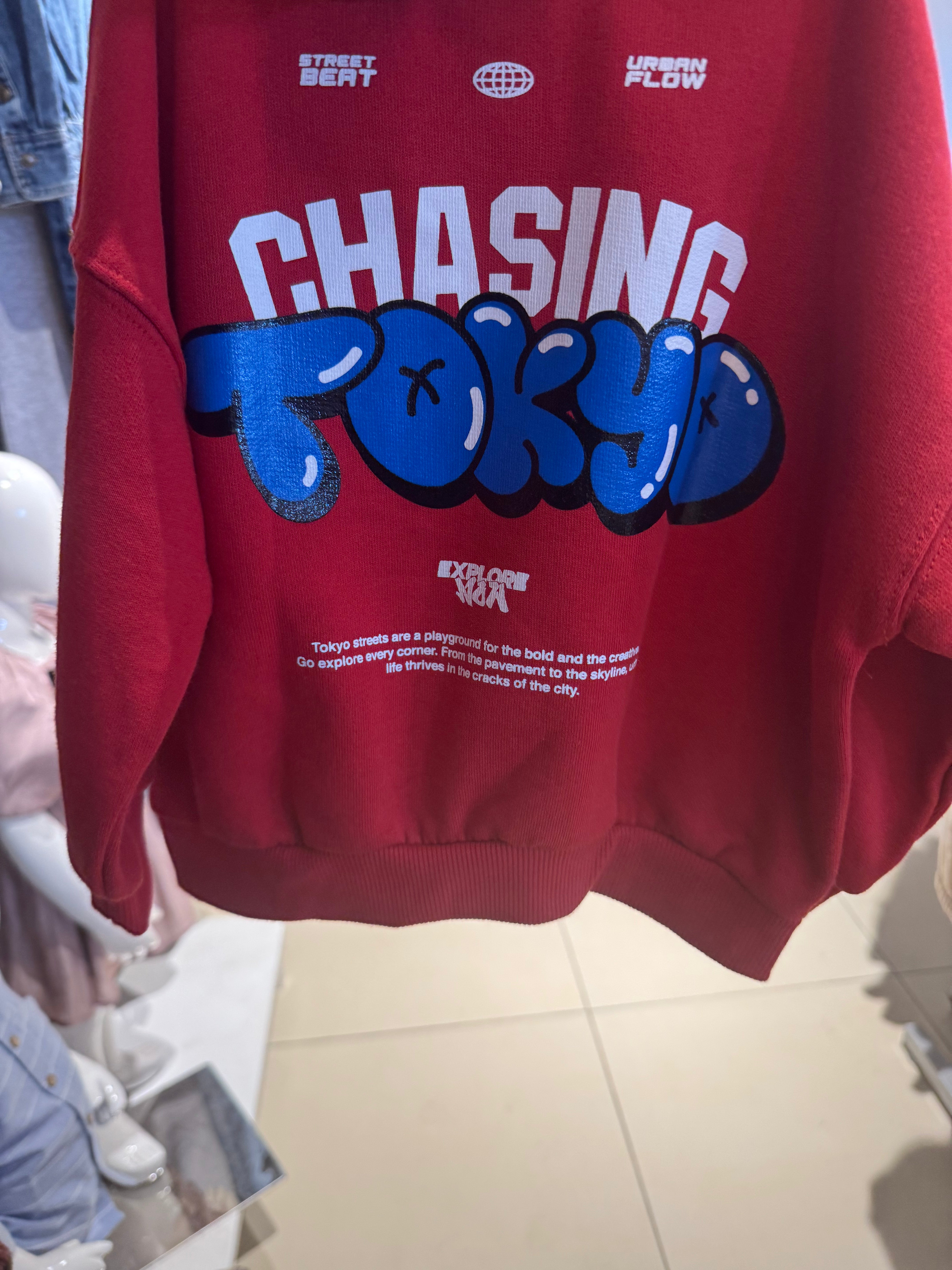 Sweatshirt With A Round Neck Print On The Chest And Back Zara