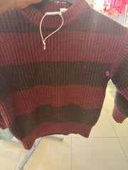 Knitted Jumper With A Round Neck Long Sleeves With Ribbed Cuff Stripe Print Zara
