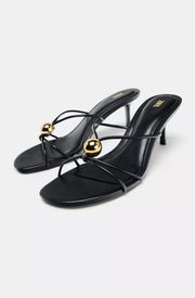 Zara Sandals With Metal Detail
