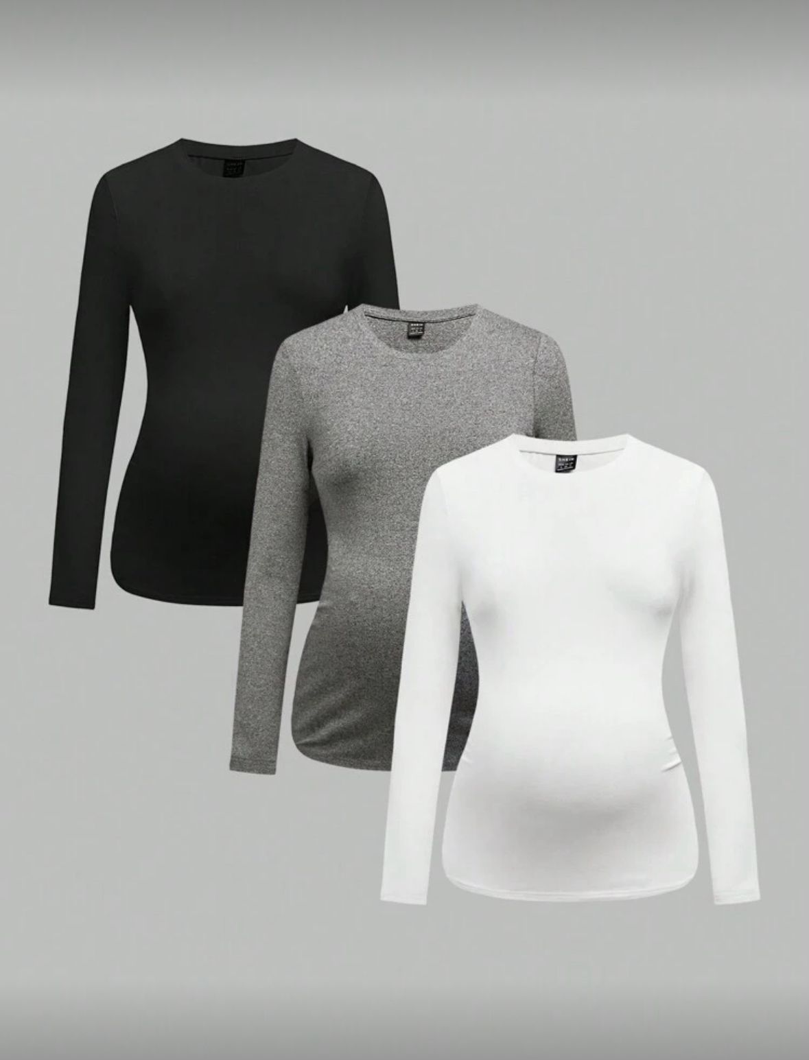 Shein 3pcs Crew Neck Casual Maternity T-shirt