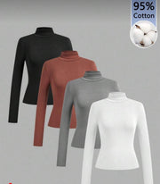 Shein Casual Minimalist Slim Fit Turtle Neck T-shirt