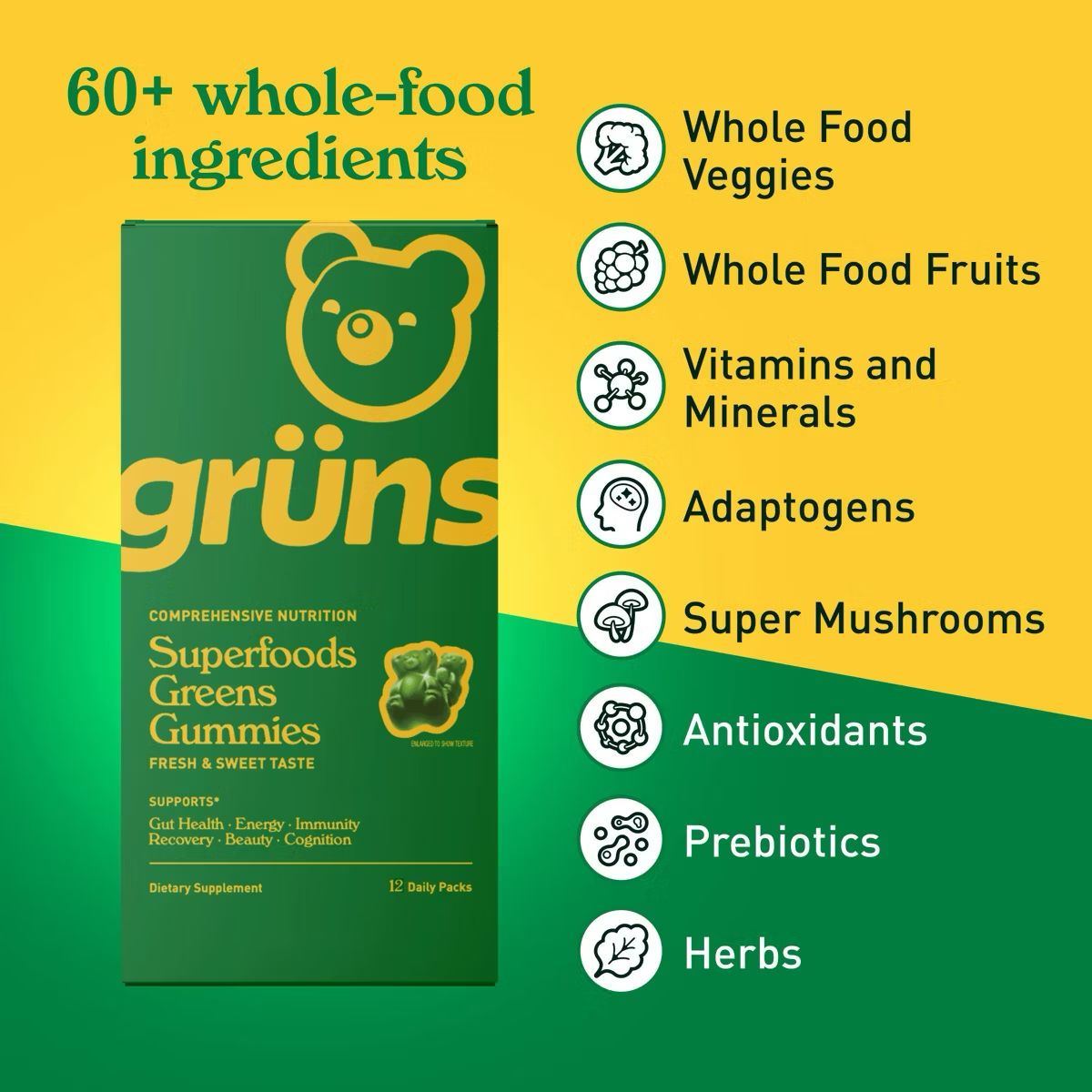 Gruns  Superfoods Greens Gummies