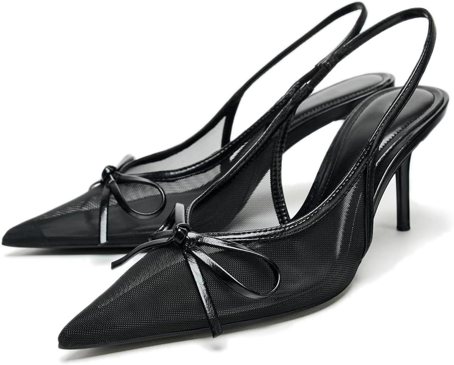 Zara Embroidered Mesh Sling-back Shoes