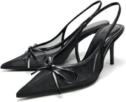 Zara Embroidered Mesh Sling-back Shoes
